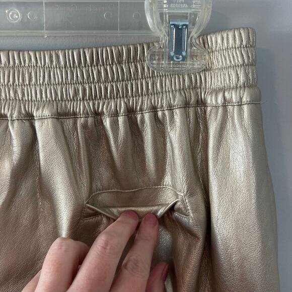 Generation Love Anthropologie Aidan Metallic Vegan Leather Jogger Pants Large - Picture 12 of 15
